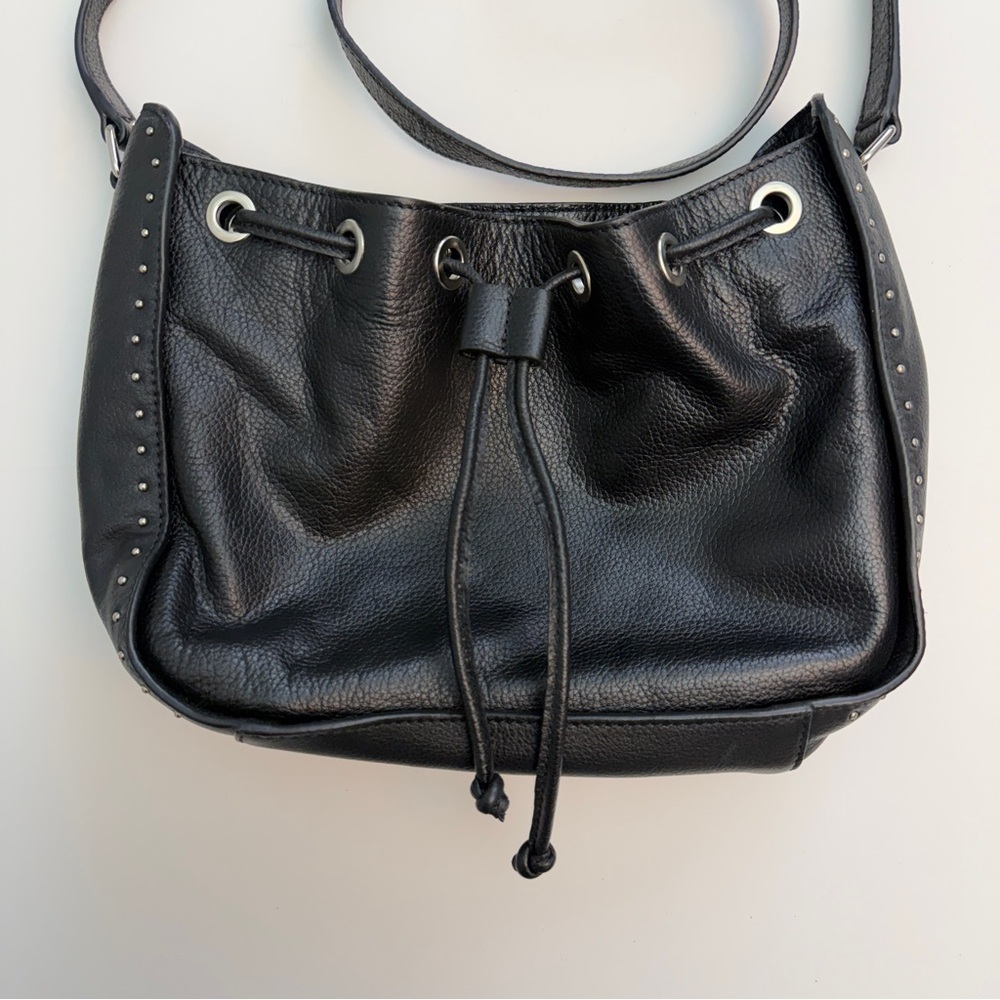 *New* Barney’s New York Black Leather Studded Bucket Bag - Picture 2 of 7